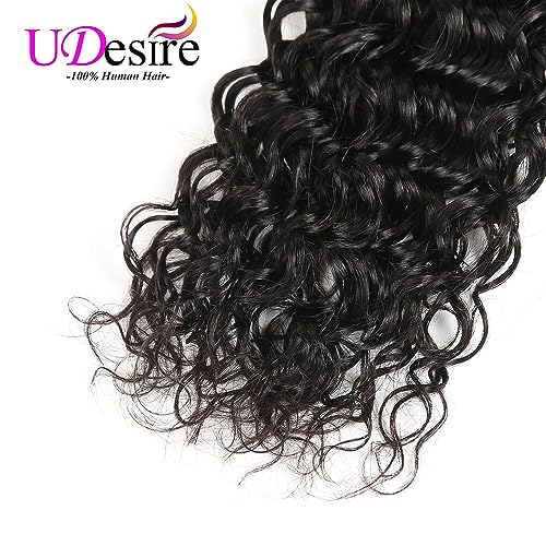 Water Wave Bundles Human Hair 1 Bundles 18Inch Water Wave Bundles 10A Brazilian 100% Unprocessed Virgin Human Hair Wet and Wavy Bundles Double Weft Water Curly Weave Natural Black