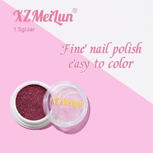 XZMeiLun Black Magic Mirror Chrome Nail Powder, Big-Capacity 1.5g Metallic Dust Holographic Effect Powder Pigment Glitter Dust Manicure Kit, Nail Art, Can Mixed with Builder Gel Nail Polish for Use