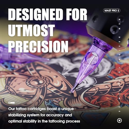 Mast Pro2 Tattoo Needles Cartridges #12 Round Liner 1RL, 3RL, 5RL, 7RL, 9RL Mixed Sizes 50 Count of One Box Disposable Pro Needle Pins Membrane