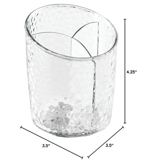 InterDesign Rain Cosmetic Organizer Cup for Vanity Cabinet, Clear