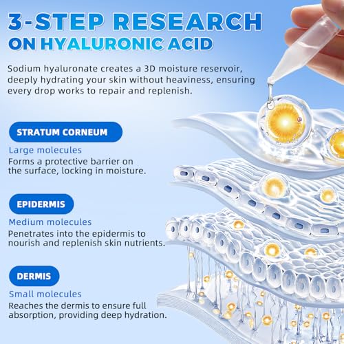 Hyaluronic Acid Serum for Face, Hyaluronic Acid, Enriched with 3% Hyaluronic Acid, Provides Long-Lasting Hydration and Enhances Skin's Elasticity and Firmness - 30 Sticks