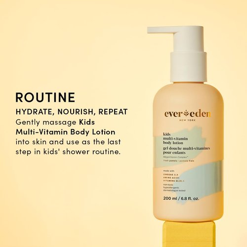 Evereden Multi-Vitamin Kids Face Wash & Multi-Vitamin Body Lotion: Melon Juice - Clean and Non-Toxic Products | Multi-Vitamin Skin Care for Kids