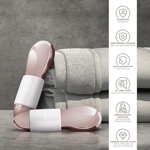 GESKE SmartAppGuided¢â Cool & Warm Duo Eye Massager | 7 in 1 | Time-saving Dual Massager | For Eyes & Face | Battery-free Cooling & Warming | Firms, Relaxes & De-Puffs Skin