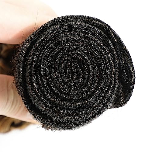 Ombre 1B27 Kinky Curly Bundles Black To Honey Blonde Human Hair Bundles Curly Wave Grade 8A Brazilian Remy Hair Weaves Extensions For Women 26 28 30 Inch