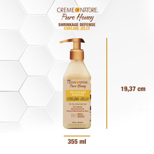 Creme of Nature Curling Jelly, Pure Honey, Coconut Oil and Shea Butter Formula, Shrinkage Defense, 11.5 Oz
