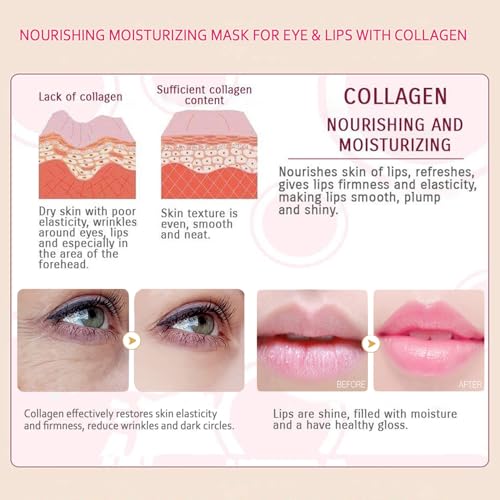 30 Pairs Eye Masks & Lip Masks, Crystal Collagen Eye Patches for Puffy Eyes & Dark Circles, Bachelorette Party Favors, Bridesmaid Gifts, Lip Care & 24K Gold Eye Mask Moisturizing & Reduce Wrinkles