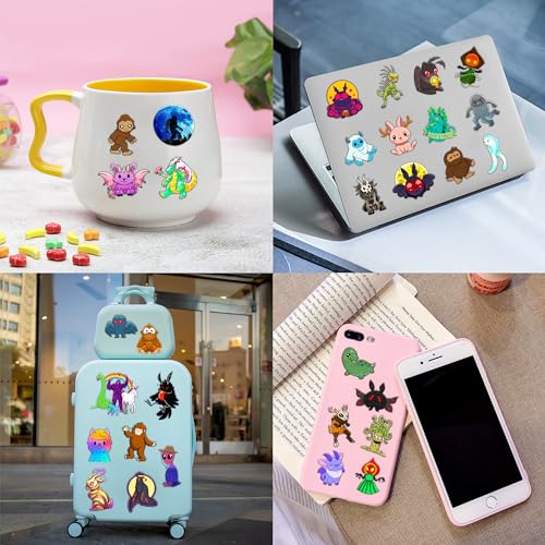 96PCS Cute Cryptid Temporary Tattoos Themed Halloween Birthday Party Decorations Supplies Favors Decor Cool Alien Bigfoot Mothman Yeti Tattoo Stickers Gifts For Kids Boys Girls School Prizes Carnival