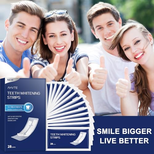 Teeth Whitening Strips,Enamel Safe, 28 Strips for Sensitive Teeth,Professional and Natural Teeth Whitening Kit,14 Treatments