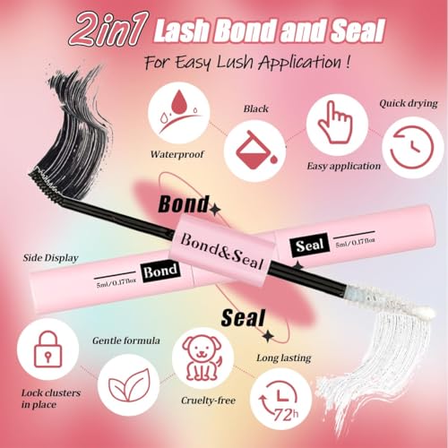 DIY Lash Extension Kit 630Pcs 10-18mm D Curl Lashes Clusters with Lash Bond and Seal Glue Remover Lash Shampoo Cleansing Brush Headband Wristband Tweezers Eyelash Brush Applicator