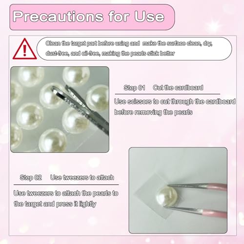 5156Pcs Hair Pearls, 3/4/5/6/8mm Self Adhesive Pearl Stickers for Crafting, White and Beige Flat Pearls Stick on Body Gems for Face Eye Nails Makeup and DIY Decorations Accessories, Assorted Sizes