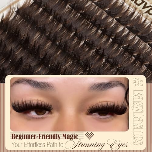 Brown Eyelash Clusters Wispy Volume Cluster Lashes Faux Mink Lash Clusters Fluffy Cluster Eyelash Extensions Thick Lash Extensions Dark Brown Individual Lashes Clusters (108PCS, CC Curve, 10-16MM)