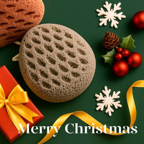 BAIMEI IcyMe Bath Sponge, Sponge Loofah Body Scrubber, Shower Pouf Cleaning Loofahs Sponge, Shower Use Sponge (Pink Grey)