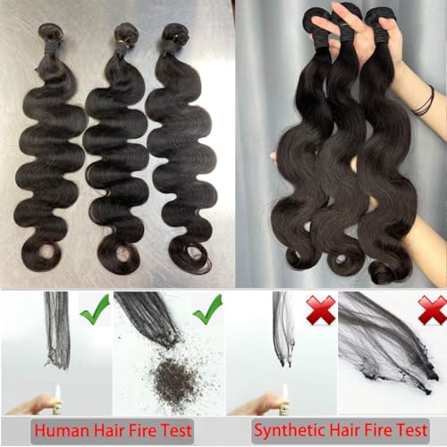 Brazilian Human Hair Bundles 12A Body Wave Bundles Human Hair Unprocessed Brazilian Virgin Hair Weave Bundles Deals Human Hair Natural Black 22 24 26 28