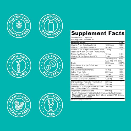 Hair La Vie Live Conscious Clinical Formula Hair Vitamins Capsule with Biotin and Saw Palmetto - Healthy Hair and Whole-Body Wellness (2-Pack)