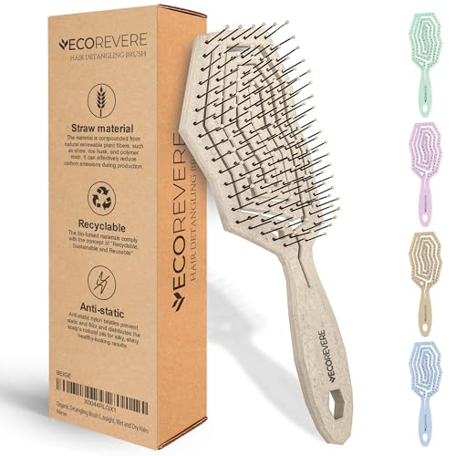 Detangler Brush For Women, Men & Kids - Anti-Static Detangle Hair Brush - Vented brush with 360¡Æ Flex Gently Removes Knots, Dry and Wet Brush Detangling Brush For Thick, Fine, Natural & Curly Hair