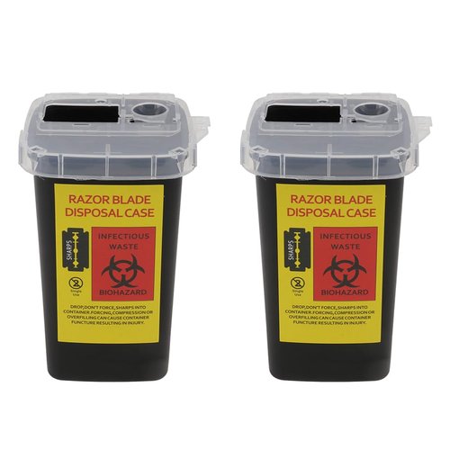 2pcs Blade Storage Box Shaving Blades Cases Waste Blades Cases Waste Blades Containers Blades Recycling Container Blades Dispenser Razor Storage Case Barbershop Supplies