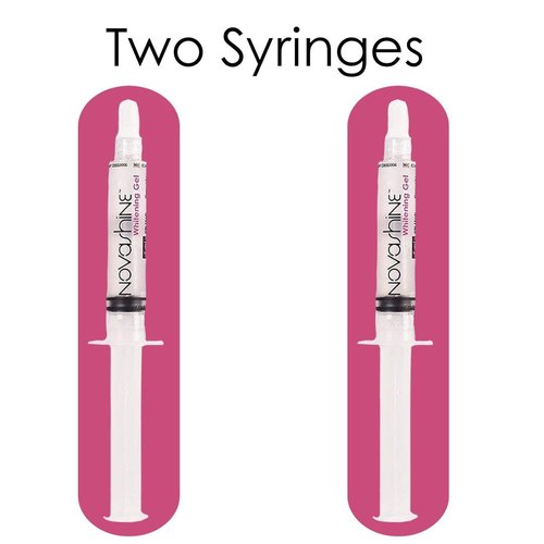 Novashine Teeth Whitening Gel Syringe Refill Pack 2X 5ml Syringes, No Sensitivity, Use with Novashine LED Light