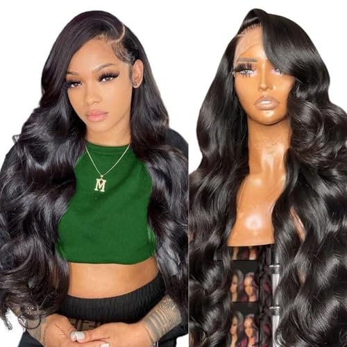 13x4 Body Wave Lace Front Wigs Human Hair for Women 180% Density HD Lace Front Wigs Human Hair Pre Plucked Natural Hairline Brazilian Virgin Glueless Wigs (30 Inch)