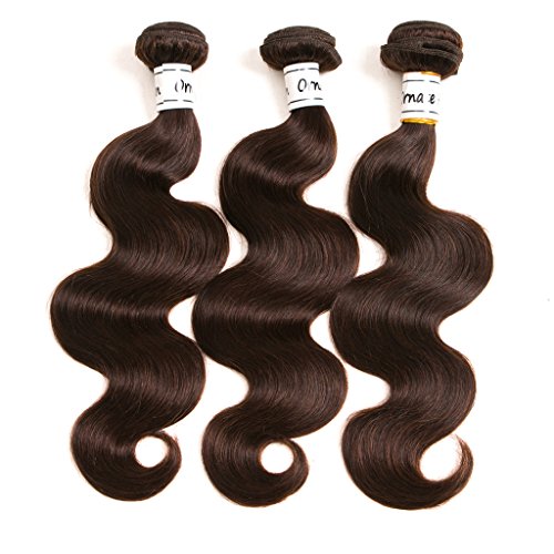 Dark Brown Body Wave Bundles Human Hair Brazilian Body Wave Hair Extensions Sew In 9A Grade Virgin 100% Unprocessed Remy Human Hair Weave Extensions(Body 2#, 20 22 24inch)