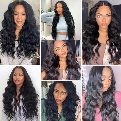 8A Human Hair Bundles 16 18 20 22 Inches Natural Wave 4 Bundles Human Hair 100% Unprocessed Brazilian Virgin Natural Wave Bundles Deals Human Hair Extensions