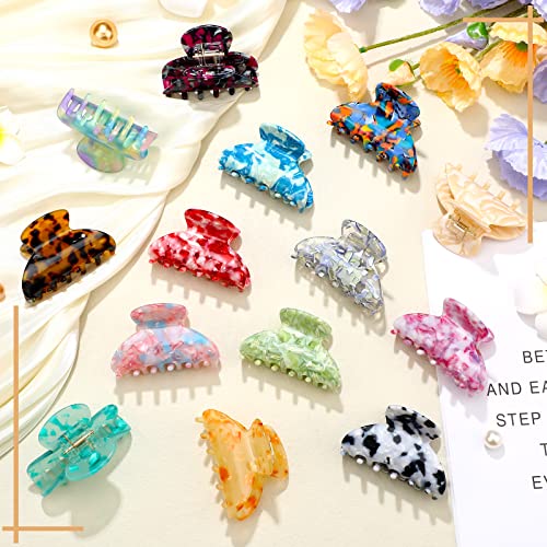 Janinka 18 Pcs Tortoise Shell French Barrettes - 2.6 Inch Banana Celluloid Hair Clips, Leopard Print Hair Accessories for Women