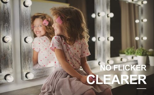 Yucclim No Flicker Double-Sided Mirror Bulb 40W Equivalent for Conair & Jerdon Makeup Mirrors, 1PCS Natural White