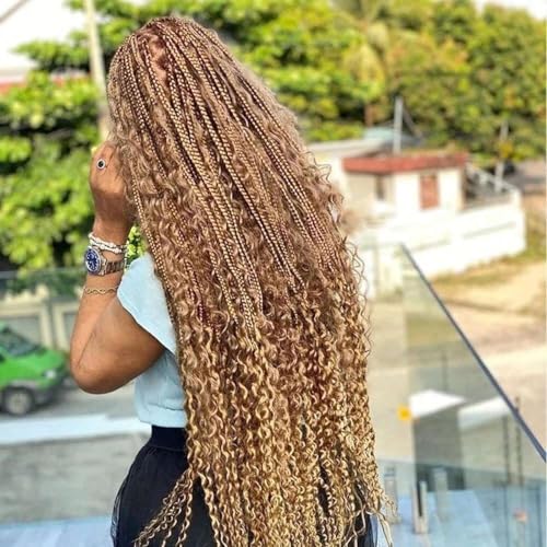 Human Braiding Hair for Boho Braids Bulk Deep Wave Boho Hair for Braiding Wet and Wavy Brazilian Virgin Human Bohemian Hair for Braiding 2 Bundles 160g Honey Blonde 24''