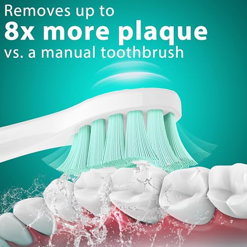 Toothbrush Heads for Philips Sonicare Replacement Heads, Replacement Brush Head Compatible with Phillips Sonicare Click-on 4100 5100 Electric Toothbrush, 4 Pack, White