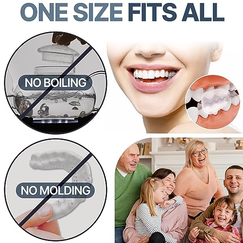 Mouth Guard for Grinding and Clenching Teeth at Night, Sleep Night Guard, Grinding Protection, Clenching Protection, Teeth Bruxism Mouth Piece with Travel Hygiene Case (2set) (1set)