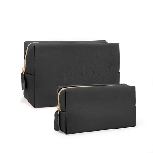 Adegari Makeup Bag for Women Girls, 2 Pieces Portable Cosmetic Bags Organizer Preppy Makeup Pouch PU Leather Waterproof Travel Toiletry Bag for Mom Daughter friend Wife