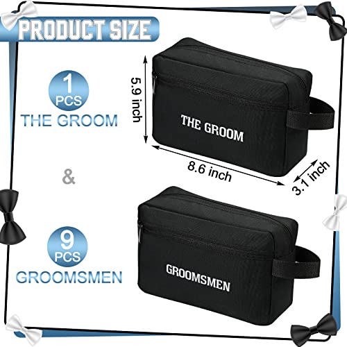 Kacctyen 10 Set Groomsmen Gifts Men Toiletry Bags Men's Travel Shaving Kit Oxford Cloth Travel Bag Toiletry Case Pouch Gifts for Wedding Bachelor Party Favors