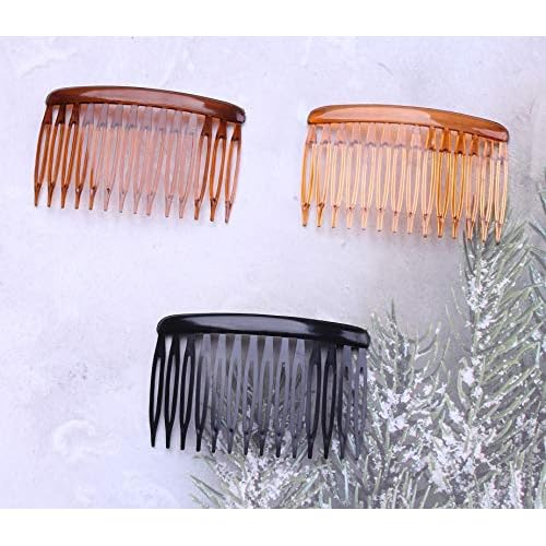 6 Pcs 14 Teeth Hair Side Comb Transparent Twist French Vintage Style Hair Clips Pins Accessories for Women Girls Bridal Wedding Veil Fine Hair