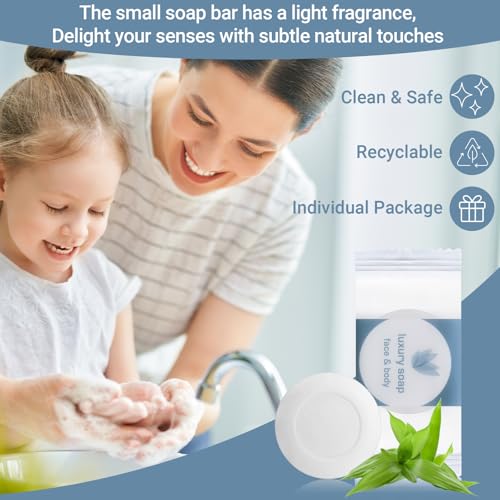 Kacctyen 1000 Pcs 0.35oz Mini Bar Soap Bulk Individually Wrapped Bulk Hand Hotel Soap Bars Travel Size Toiletries for Guest Hotel Bathroom Vacation Rentals