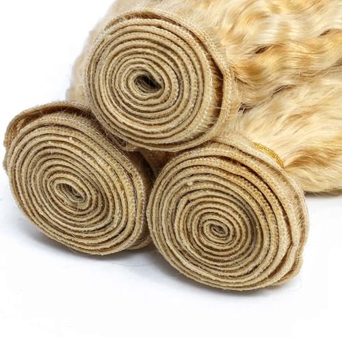 P27/613 Honey Blonde Bundles Yaki Straight Bundles Human Hair 12 14 16 Inch 3 Bundles Human Hair Unprocessed Brazilian Virgin Weave Hairs Highlight Blonde Extensions 50 Gram Per Bundle