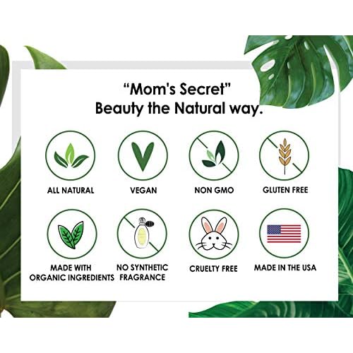 Mom's Secret 100% Natural Foundation, Organic, Vegan, Aloe Based, Natural Sun Protection, Gluten Free, Cruelty Free, Made in the USA, 1FL Oz. (Cashew - A Neutral Light/Medium)
