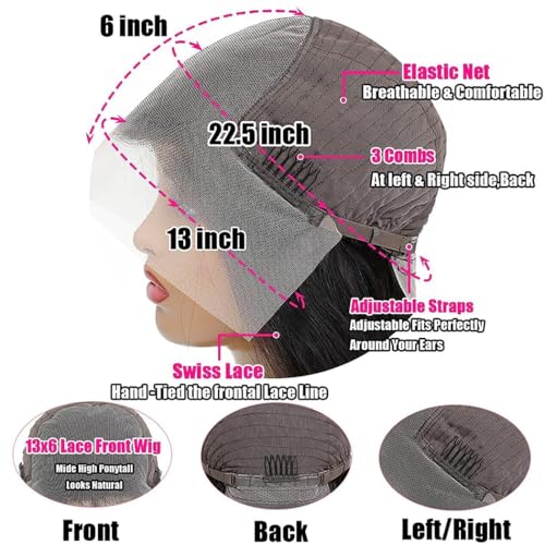 32 Inch 13x6 Straight Lace Front Wigs - 180% Density HD Lace Front Wigs with Pre-Plucked Baby Hair