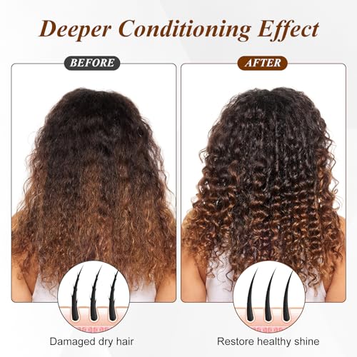 Heated Cap for Deep Conditioning: Upgraded Extra Large 10-Level Fast Heating 3 Time Settings Hair Steamer Cap for Natural Black Hair Portable Thermal Steam Cap for Home Hair Treatment - Black