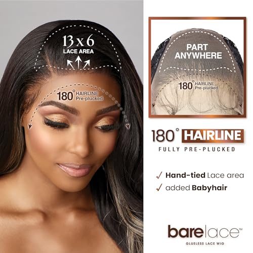 Sensationnel Bare Lace 13X6 Wigs - Unit 14 Lacefrontal Glueless Synthetic 180 Degree Preplucked Hairline (LT613/ASHBROWN)