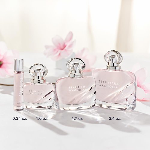 Estée Lauder Beautiful Magnolia Eau de Parfum Spray with Notes of Lush Magnolia, Solar Gardenia, Warm Woods & Luminous Musk | Perfumes for Women, Travel Size, 0.34 Fl Oz