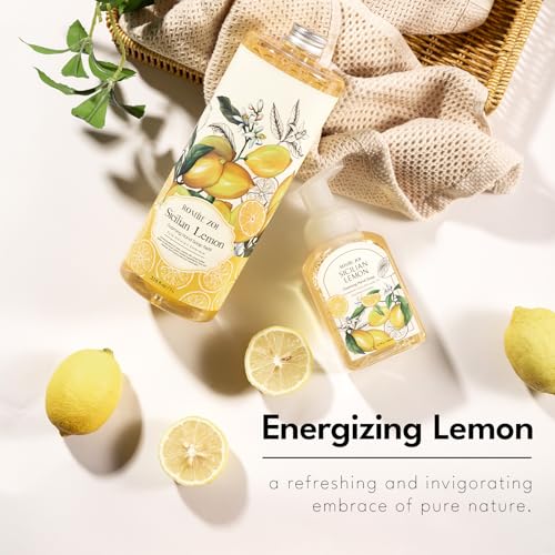ROMIIE ZOI Hand Soap Refills Foaming 3pack (33.8 Fl Oz) + Reuseable Foam Soap Dispenser, Natural and Moisturizing Foaming Refills Kit, Lemon Hand Soap Refills