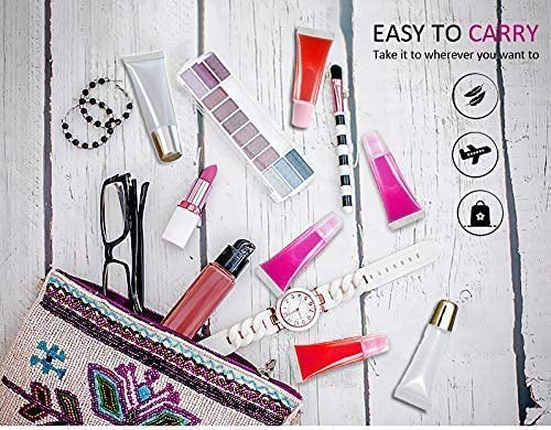 100 PACK 10ml Lip Gloss Tubes with 50 x Pink Caps + 50 x Gold Caps