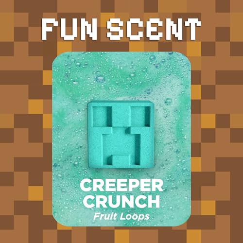 TNT Creeper Bath Bomb for Kids with Block Builder Surprise Figure Inside (1 Pack) ? Large Fizzy Bubble Mine Bomb for Boys & Girls ? Fruity Scent, Skin-Safe, Made in USA - by Two Sisters