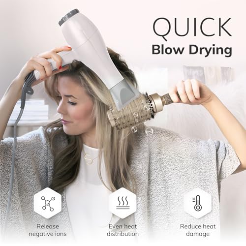 Round Brush for Blow Drying, Nano Thermal Ceramic & Ionic Tech Hair Brush with Boar Bristles, Professional Round Barrel Brush for Styling, Curling & Straightening by Sndyi (2.9 Inch, Barrel 1.7 Inch)