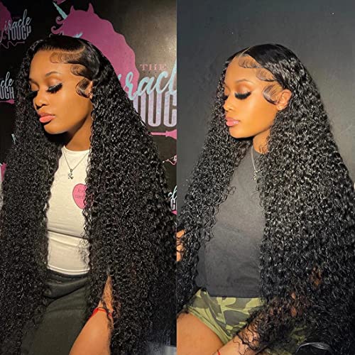 Water Wave Lace Front Wigs Human Hair 13x4 HD Transparent Lace Frontal Wigs for Women Human Hair Pre Plucked with Baby Hair 180% Density Wet and Wavy 30 Inch