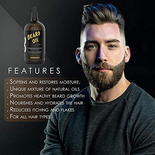 L3 Level 3 Beard Oil - Promotes Fast Beard Growth Soften and Restores Facial Hair - Level Three Scented Beard Oil for Men Growth