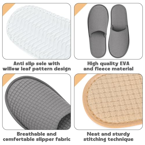 12-20 Pairs Disposable Slippers for Guest, Non Slip Disposable Slippers for Women and Men, Breathable House Slippers Indoor Outdoor for Hotel Essentials Shoeless Home Spa Travel