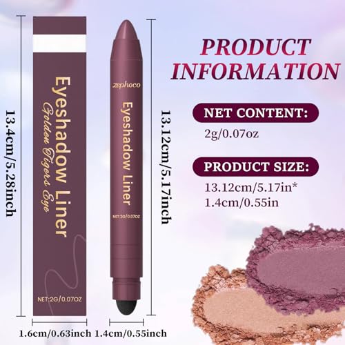 Shadow Liner 2in 1 Eyeliner Eyeshadow, Inelaborate Eye Shadow 2-in-1 Liner & Shadow, Waterproof, Smooth, Easy to Color, Smudge-Proof & Long-Lasting All-Day