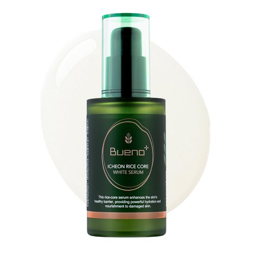 Bueno Icheon Rice Core Serum 1.59 fl.oz (50ml) | Facial Serum with Icheon Rice Amino Acids for Soothing & Hydration | 100% Vegan Formula, Korean Skin Care