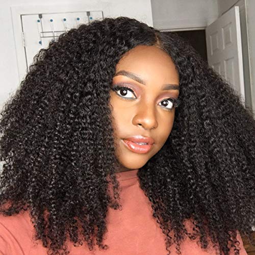 Yvonne Kinky Curly Human Hair Weave 3 Bundles Brazilian Virgin Hair Extension with Natural Color (16 16 16)
