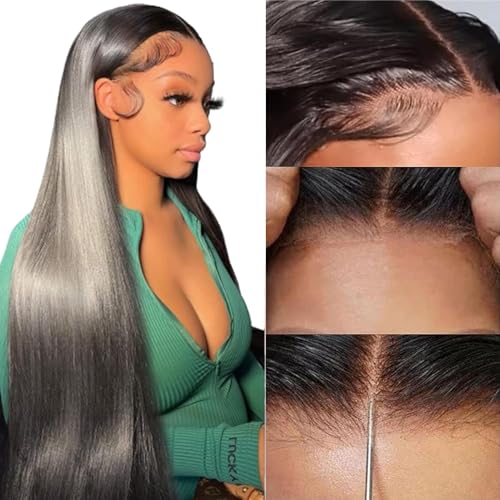 6x5 Wear and Go Glueless Wigs Human Hair Pre Plucked Pre Cut HD 200% Density Lace Straight Lace Front Wigs Human Hair Glueless Lace Front Wigs For Women 30 Inch